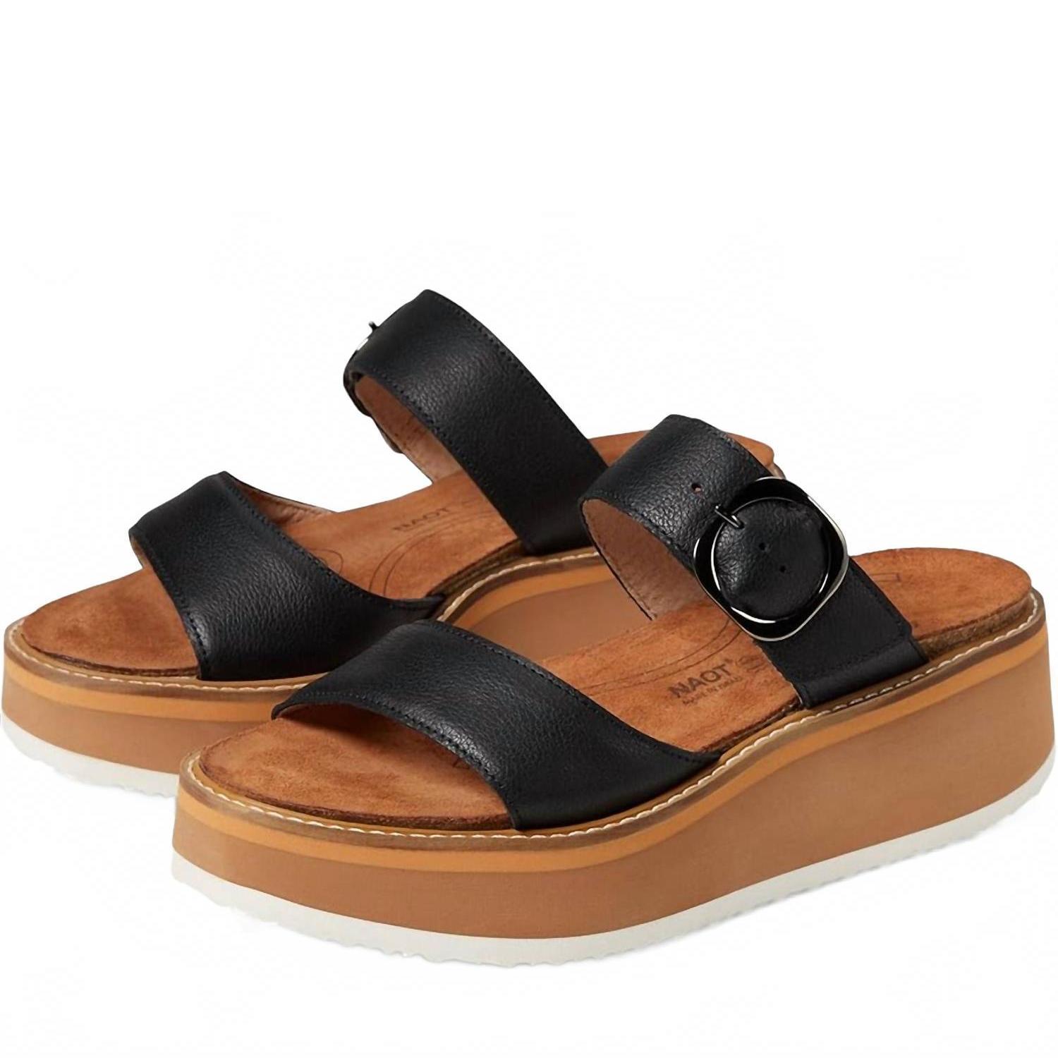 New Yaleet Women's Halvah Sandals In Soft Black Leather